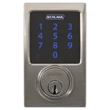 Schlage Connect Smart Deadbolt with alarm, Century trim, Z-wave, paired with Accent Lever