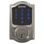 Schlage Connect Smart Deadbolt with alarm, Camelot trim, Z-wave, paired with Accent Lever