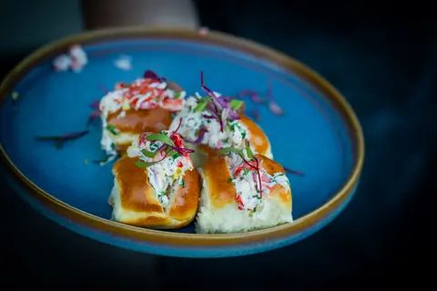 Lobster roll canapés passed to guests