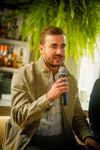 Panelist making a point during the discussion