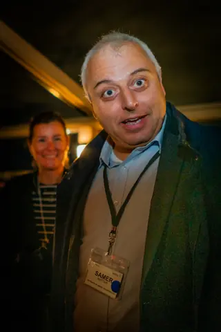 Attendee making a playful face for the camera