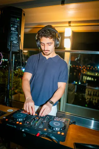 DJ working the mixer during the late set